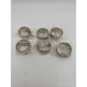 6 VINTAGE SILVER PLATED KITCHEN NAPKIN RINGS - SPEC. NO. 91068 B03221